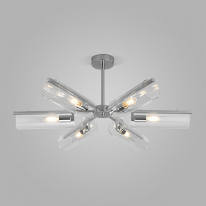 EUROSVET люстра 6x60W E14 740x740x310 хром/стекло/прозр. 70144/6 Умный дом Trompeta a060900