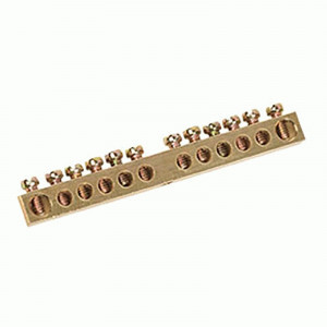 REXANT Шина PE «земля-ноль» 6х9мм 12/1 (10 групп/креп по центру), инд.шк 11-2360