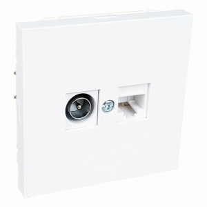 Bylectrica CARRE мех. роз. комп. кат 5е. +TV (штекер), (корп. ABS) белый (ТК-6652)