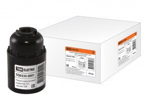 TDM патрон E27 карболит, подвесной, черный 4А (50!) SQ0335-0001