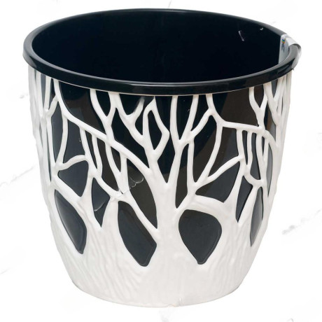 Кашпо Форест 3,5л белый/черный КШ-0974 ВМС (16)