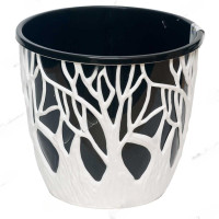 Кашпо Форест 3,5л белый/черный КШ-0974 ВМС (16)