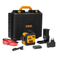 Лазерный уровень мультипризменный LX 360-3 Red, 30 м, 635 нм, аккумулятор Li 2800 мАч, резьба 5/8&quot; Denzel