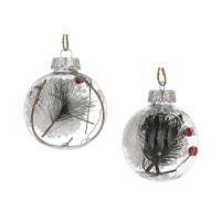 СНОУ БУМ Шар 8 см, прозрачный с декором внутри, 2 вида