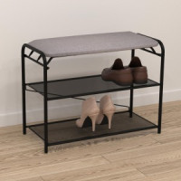 Подставка д/обуви (пвл) Гранада23 НБК (2полки с сидением) 65*30*50 (черн) ПДОГ23СНБКЧ под заказ ЗМИ