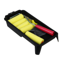 ЕРМАК Набор для малярных работ №4: валик в сборе,ролики запасные,кисть,перчатки,ванночка