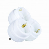 Nilson разветвитель (тройник) Flash 3роз. 16А, белый, земля (треугольный) 40131101