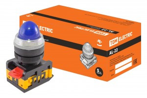 TDM лампа AL-22 сигнальная d22мм син. неон/230В цилиндр (10!) SQ0702-0036