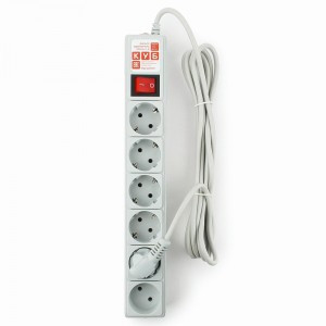 "Power Cube (КУБ) Классик сет. удл.-фильтр ПВС 3х0.75 6роз. 3м 10А СЕРЫЙ (РФ) SPG(5+1)-B-10