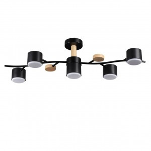 LUMION 8194/5C COMFI LN25 черн., мет./дерево/пластик люстра LED GX53 5x9W 220V CRYPTO