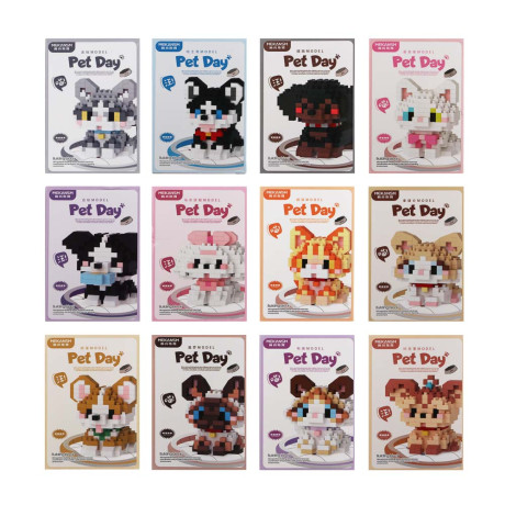 Конструктор мини 3D "Питомец", ABS, 8х4,5х11,5см, 12 видов