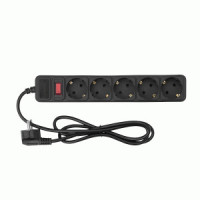 General Сетевой фильтр (удл.) ПВС 3х0.75 5роз. 10м 10А черный (земля, КРЗ, перегруз) 2200Вт 471019