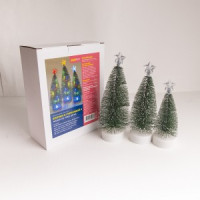 Набор св/д фигур &quot;Елочки с гирляндой 2&quot; мульт., 171,196,224мм, АААx2 (не в комп), Funray