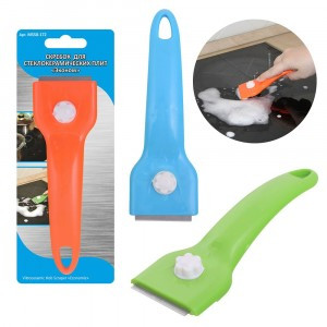 Скребок д/стеклокерам.плит "Эконом", 15,5*5,5см (кратность 6шт!!!), пласт,нерж.ст.MS58-172 Мультидом
