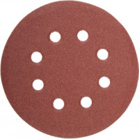 Круг шлифовальный универсальный STAYER &quot;MASTER&quot; из абразив. бумаги, 8 отверстий, Р80, диам. 125мм