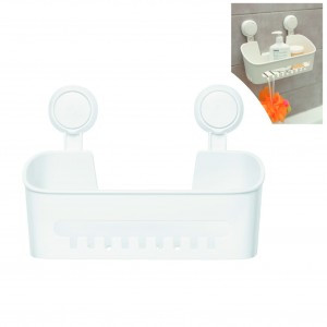 Полка навесная д/ванной Нодрил до 10кг, прямая, на присоске, пластик, белая 75963 Master House