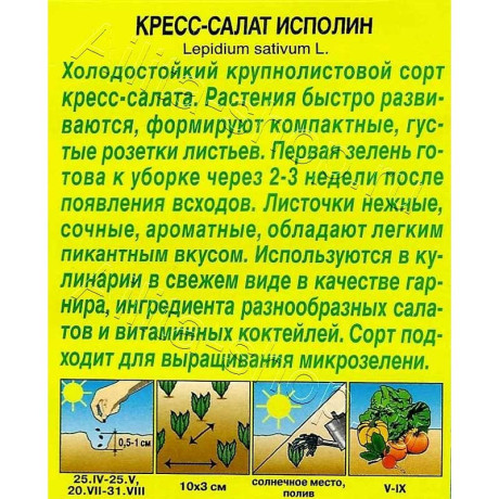 Семена Кресс-салат Исполин Аэлита Цх10