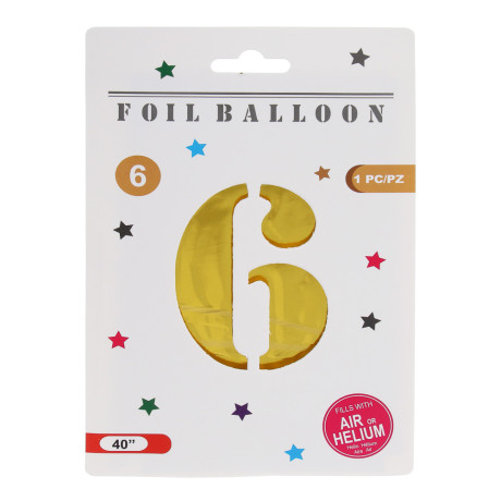 Шар воздушный фольгированный "Цифра" тм Fntastic, 40", золотистый, микс