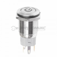 Rexant Кнопка антиванд. O16 250В Б/Фикс (5с) (ON)-OFF плоская подсв/красная POWER, 36-3243