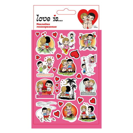Наклейки объемные 11х20см Love is