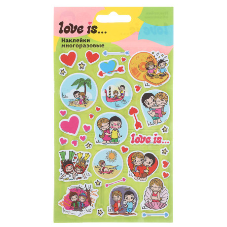 Наклейки объемные 11х20см Love is