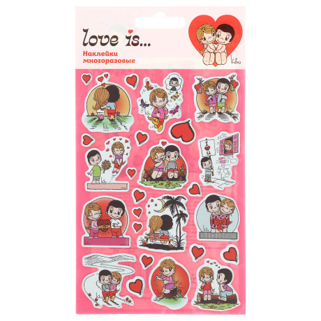 Наклейки объемные 11х20см Love is