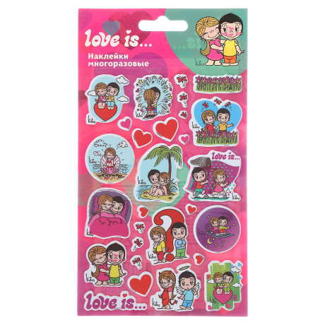 Наклейки объемные 11х20см Love is