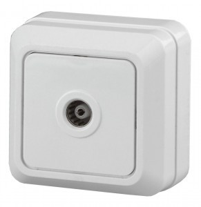 ЭРА Intro Quadro роз. TV, ОУ, 1 мест. белый, 2-301-01, Б0027658