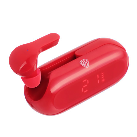 BY Наушники беспроводные TWS COLOR, 30/300мАч, BT5.1, индикатор заряда, красный