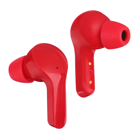 BY Наушники беспроводные TWS COLOR, 30/300мАч, BT5.1, индикатор заряда, красный