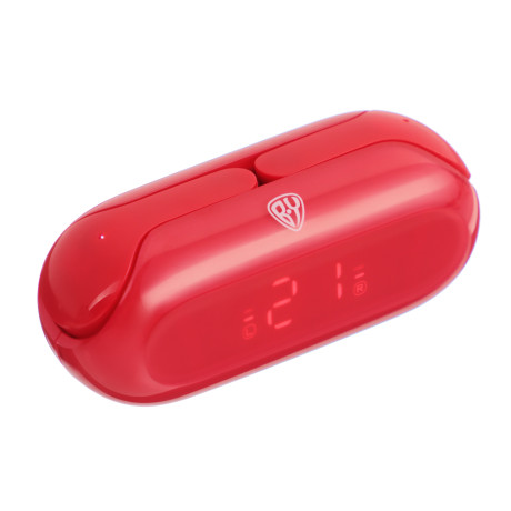 BY Наушники беспроводные TWS COLOR, 30/300мАч, BT5.1, индикатор заряда, красный