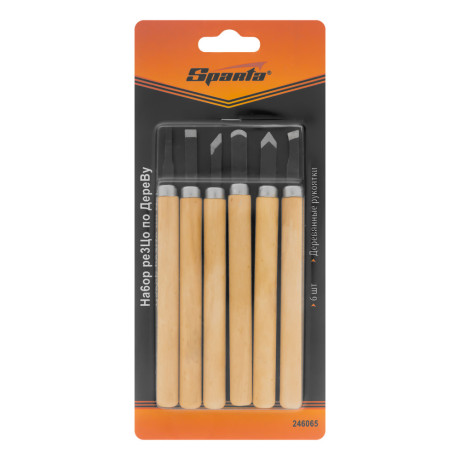 Набор резцов по дереву, 6 шт, Sparta