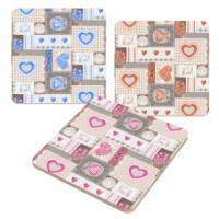 Подставка под горячее LOVE 14*14см 3 дизайна (кратность 6!!!) береза ТП18-65 Мультидом