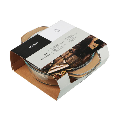 SATOSHI Кастрюля жаропрочная с крышкой, стекло, 26,7х22,7х10,6см, 2л