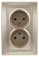 ЭРА Intro Plano роз. СУ 2 мест. 16А, 250В (керамика) шампань, 1-204-04, 2113