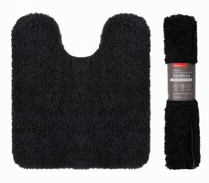 Коврик д/ванной (под унитаз) БАРДИ 60*55см, микрофибра h ворса=3см, черный 75482 Master House
