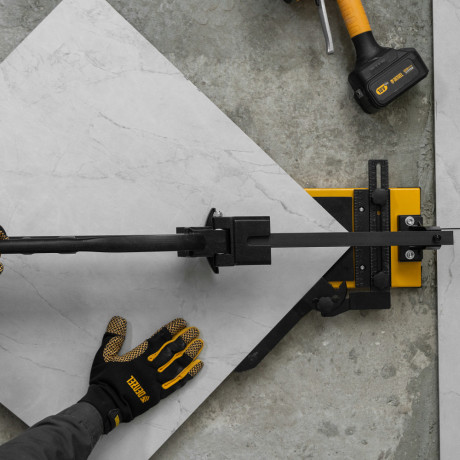 Плиткорез рельсовый 1200х16мм, каретка на подш., стальная станина, усил. рукоятка-пенал Denzel