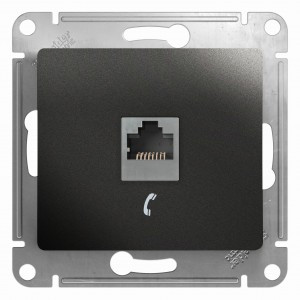 Systeme Electric GLOSSA мех. роз. телеф. СУ 1 мест. антрацит (пл.осн., RJ11) GSL000781T (2!)
