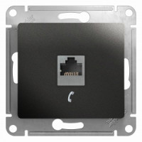 Systeme Electric GLOSSA мех. роз. телеф. СУ 1 мест. антрацит (пл.осн., RJ11) GSL000781T (2!)