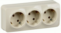 IEK GLORY роз. ОУ 3 мест. 16А (земля) РС23-3-ХК кремовый (бежевый) ERH31-K33-16