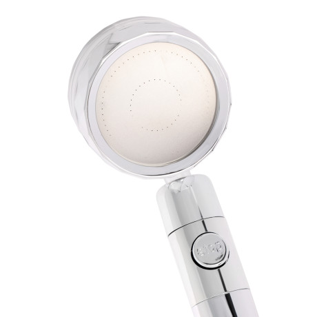 Лейка для душа-турбо лейка, 1 режим, с вентилятором, кнопка стоп, 75мм, хром