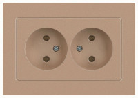 ЭРА Intro Accent мех. роз. СУ 2 мест. 16А 250В, шампань 6-204-04