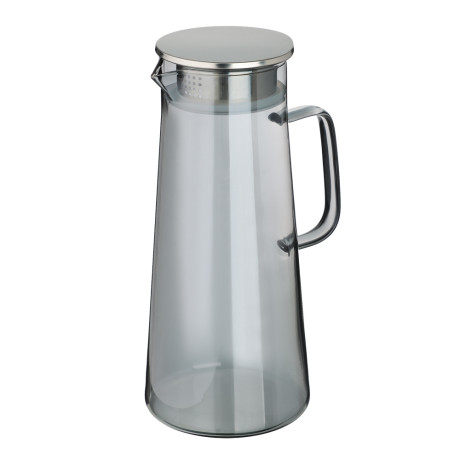 SATOSHI Графит Кувшин для воды 1,8л, 2 кружки 200мл, стекло, нерж.сталь