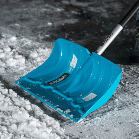 Лопата-скрепер для уборки снега, полипропилен, 460х320х1300 мм, алюминиевый черенок, ПВХ, LUXE Palisad