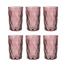 MILLIMI Набор стаканов 6 шт, 350 мл, стекло, бордовый ромб