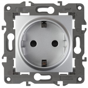 ЭРА 14 Elegance мех. роз. СУ (земля) шторки 16A,250В, алюминий 14-2102-03 автоклеммы 3790