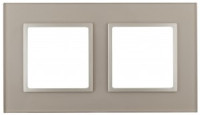 ЭРА 14 Elegance рамка СУ 2 мест.стекло, шампань+шамп 14-5102-04 5251