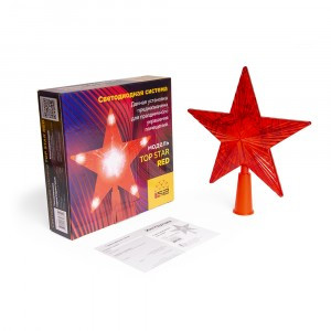 Система св/д (светильник-звезда) B52 "TOP STAR RED" макушка на ель, 3,6W, 10LED, 2xАА красный