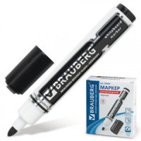 Маркер д/доски BRAUBERG &quot;Neo&quot;, ЧЕРНЫЙ, с клипом, кругл. након., 5 мм, 150487