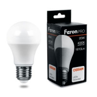 Feron.PRO ЛОН A65 E27 17W(1430lm) 4000K 4K матовый 134x65 OSRAM LED LB-1017 38039